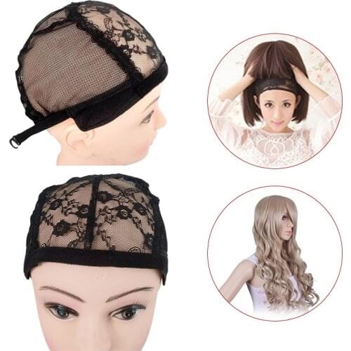 Dropshipping Lace Mesh Full Wig Cap Hair Net Weaving Caps for Making Wigs Adjustable Straps Wig Headgear Hair Accessories