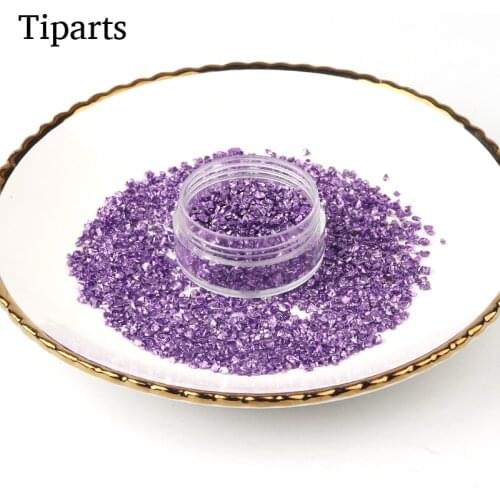 Mixed Color Chameleon Nail Gravel Glitter Small Irregular Glass Plating Beads For Nail Art 3D Decoration Stone In DIY Tips