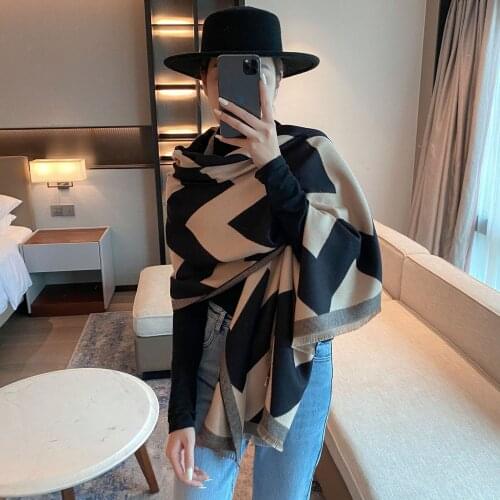 2021 Luxury Cashmere Scarf Winter Women Pashmina Shawls Warm Blanket Wraps Female Foulard Bandana Scarves Fashion Lady poncho