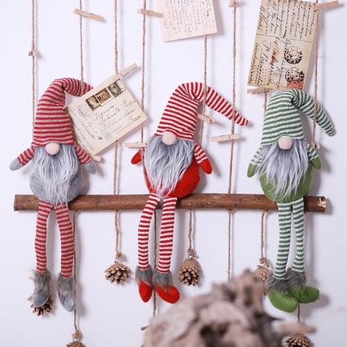 Christmas Long Leg Stripes Faceless Gnome Santa Tulip Rudolph Doll Decoration For Home Pendant Gifts Ornaments Party Supplies