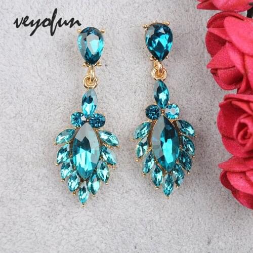 Veyofun Elegant Small Crystal Drop Earrings Cute Dangle Earrings Jewelry for Women Gift Wholesale