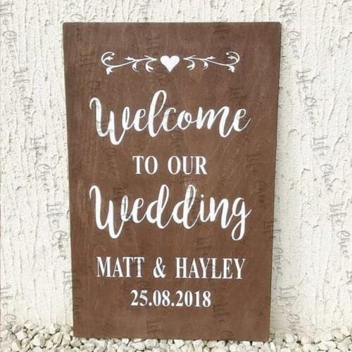 Personalised Wedding Party Welcome sign name and date mirror board wall Art Vinyl Decal Sticker Lettering Decal Custom Sticker