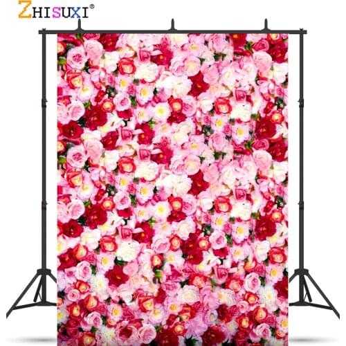 Vinyl Photography Backdrops Prop Flower Wall Wood Floor Wedding Theme Photo Studio Background 21622 SLHQ-02