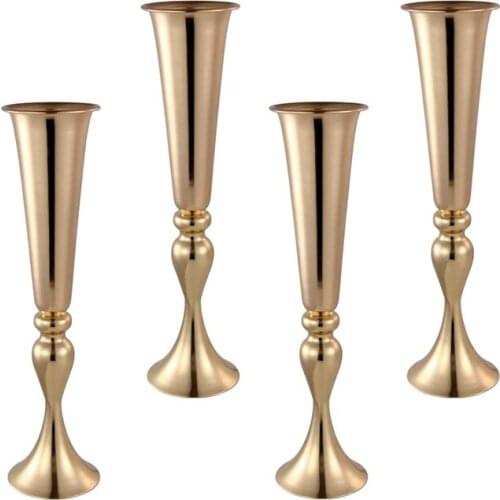 15pcs)60cm tall)Candle Holder Wedding Table Centerpieces Decoration Gold iron Candelabra qq355