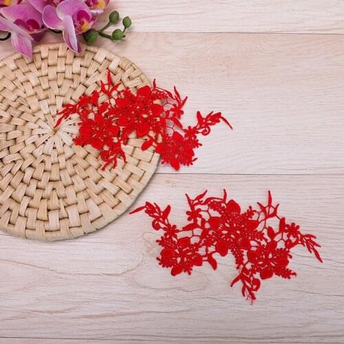 20Pieces Embroidery Lace Applique Patch Trim Sewing Motif DIY Wedding Bridal Craft Free Shipping