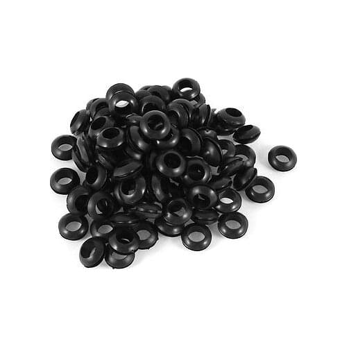 200 PCS 5mm Inner 12mm Outer Diameter Rubber Wiring Grommets Gasket Ring