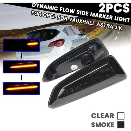 2x 12V Dynamic LED Side Marker Lights for Opel for Vauxhall Astra J K Flowing Turn Signal Light Side Repeater Lamp Panel