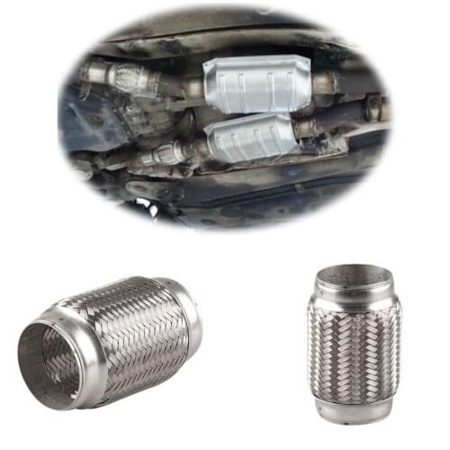 3" Inlet Car Exhaust Flex Pipe Stainless Steel Double Braid Mid Link Tube Pipe