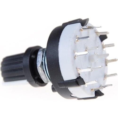 4P3T Single Deck Rotary Switch Band Selector 4 Pole 3 Position With Knob Black