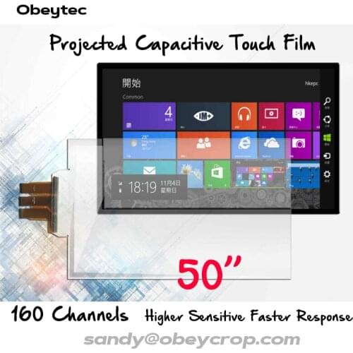 Obeytec 50 inch Projected Capacitive Touch sensor Film, 10 Touch Points, SIS controller, Free Driver for Windows, Android, Linux