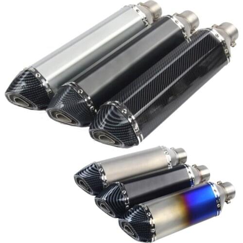 51mm Universal Motorcycle Exhaust Tail Pipe With Muffler 370/470mm Stainless Steel Exhaust System Modified For ATV Street Bike