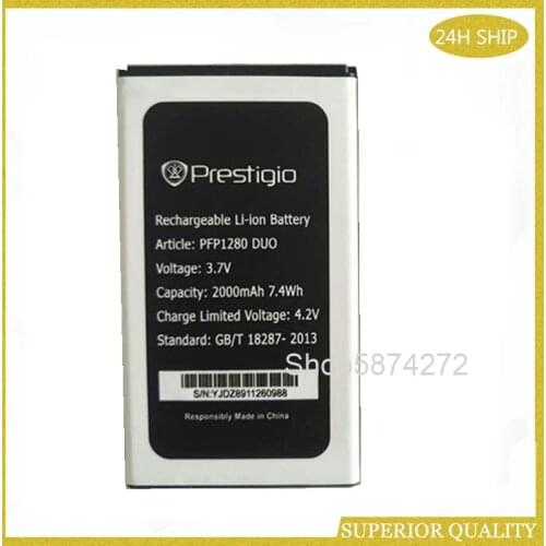 2000mAh battery For Prestigio PFP1280 DUO PFP 1280 phone Battery
