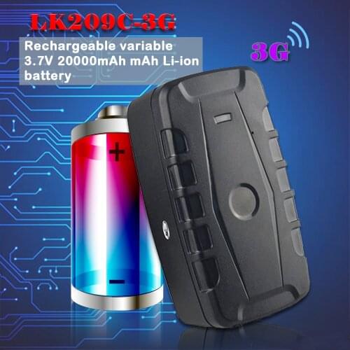 Big Battery 3G Car GPS Tracker LK209C-3G with Strong Magnetic 20000mAh Long Standby Time History Route APP Real-time Tracking