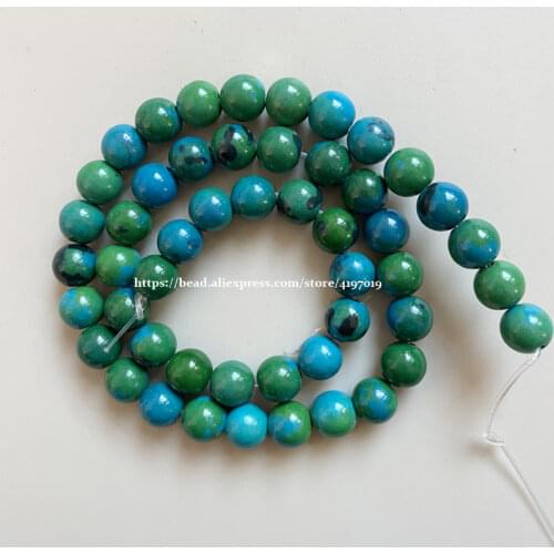 Free Shipping Natural Stone Chrysocolla Round Loose Beads 15" Strand Pick Size for Jewelry Making DIY