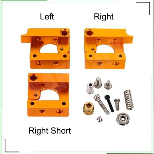 3D Printers Parts Aluminum Alloy Block MK8 Extruder For Makerbot 1.75mm Filament Extrusion Right Left Short Hand Part DIY Kit