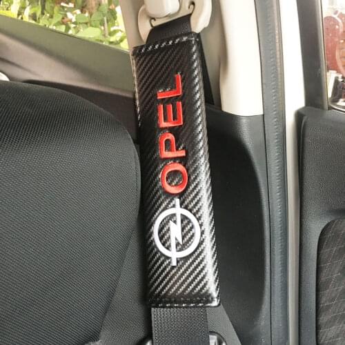 Carbon fiber Car Safety Belt Covers Seat Belt shoulder Sleeve Embroidery for OPEL Antara Meriva Zafira Corsa Insignia Astra