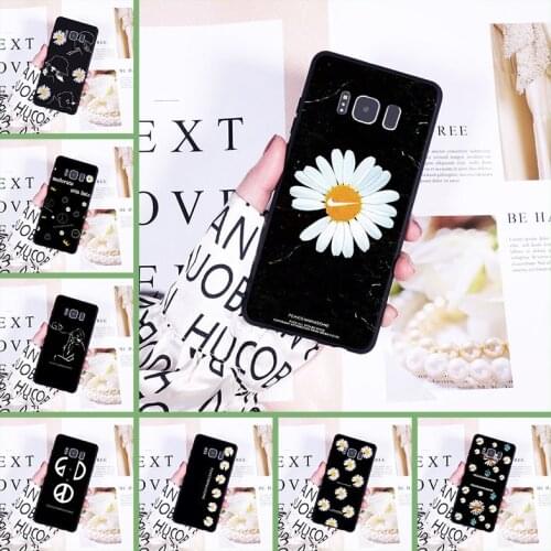 Daisy Flower Black Cool Phone Case For Samsung Galaxy Note 9 8 5 4 Soft Silicone Back Cover For Samsung S8 S9 Plus S5 S6 S7 Edge