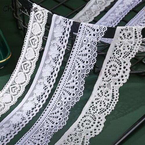 Chzimade 5Yards Elastic Lace Ribbon Trims Underwear Lace Trimming Embroidered Fabric For Wedding Dress Diy Sewing Accessories