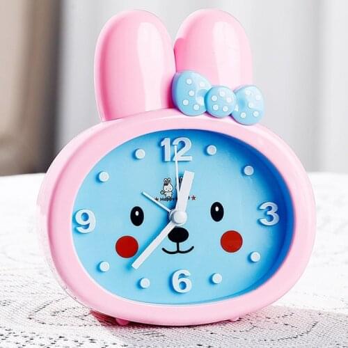 Colorful rabbit alarm clock Korean cartoon digital clock student desktop clock creative plastic decoration gift