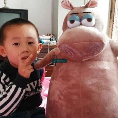 Dorimytrader 24'' / 60cm Giant Animal Hippo Plush Toy Soft Fat Cute Cartoon Pillow Doll Kids Present Free Shipping DY61252