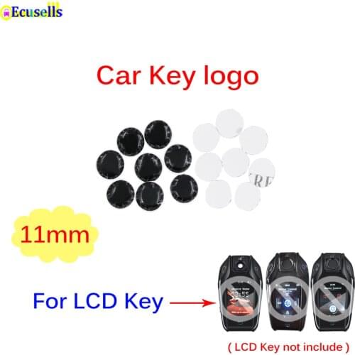 11mm Resin Epoxy Crystal Logo Sticker Emblem Badge for CF400 CF500 TK800 LCD Smart Key for Audi BMW Renault Peugeot KIA Hyundai