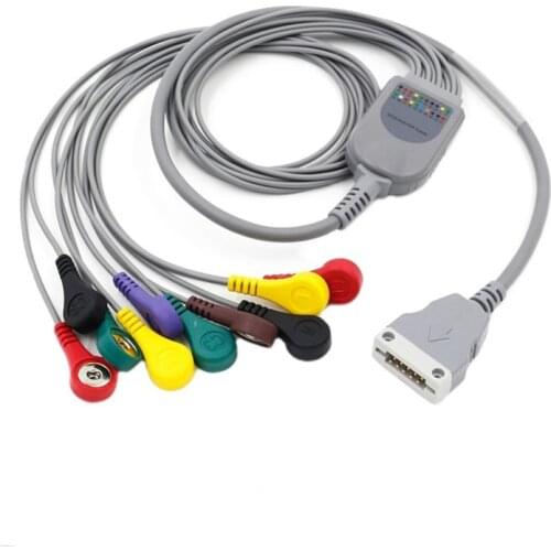 Holter Recorder ECG Patient Cable 10 Pin 10 Leads Snap 4.0 IEC Standard for Beneware Holter Recorder Instrument System
