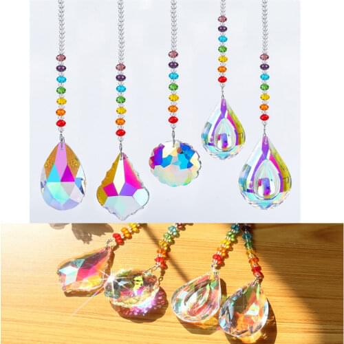 Crystal Pendant Colorful Beads Hanging Drop for Outdoor Indoor Garden Window Wedding Curtain Chandelier DIY Decorations