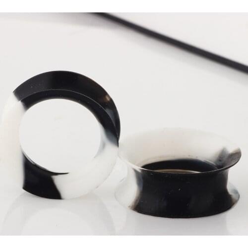 JUNLOWPY Soft Silicone Flesh Tunnel Plug Eyelet Flexible Ear Stretching Kit Gauge Expander Body Piercing Jewelry Mix 100/200pcs