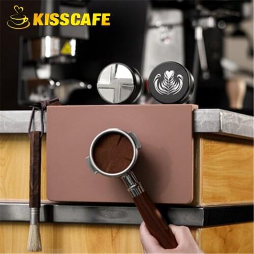 58/58.35mm 304 Stainless Steel Coffee Distributer Espresso Tamper Angled Slopes/Middle-Line Base Cafe Distribution Tools Barista
