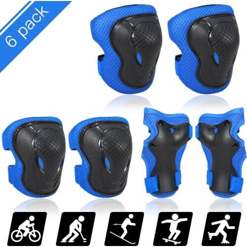 6pcs/set Skating Protective Gear Set Elbow Pads Bicycle Skateboard Ice Skate Roller Bike Knee Protector For Adult Kids Men Women