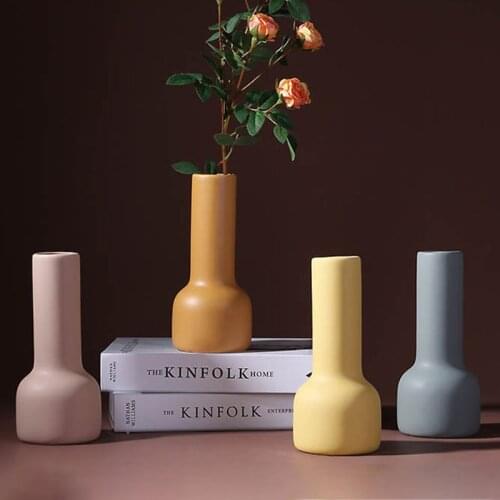 Nordic Creative Ceramic Flower Vase Fresh Flower Arrangement Home Decoration Crafts Desktop Display Artware Hydroponics Crafts