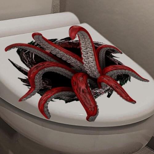 Creative Three-dimensional Octopus Printing Wall Sticker Decorative Toilet Sticker Bathroom Wall Decal Sticker