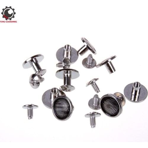 Round Flat Studs and Spikes Metal ScrewBack Cool Punk Garment Rivets Metal Spike Rock For Leathercraft Punk DIY