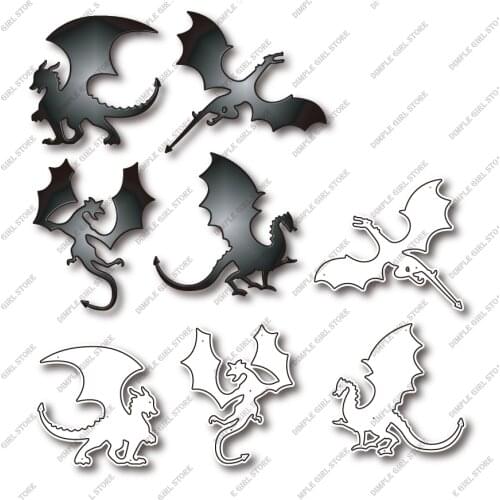 Halloween Flying Dinosaur Metal Cutting Die Died to Scrapbook Embossing Decoration Craft New in 2021