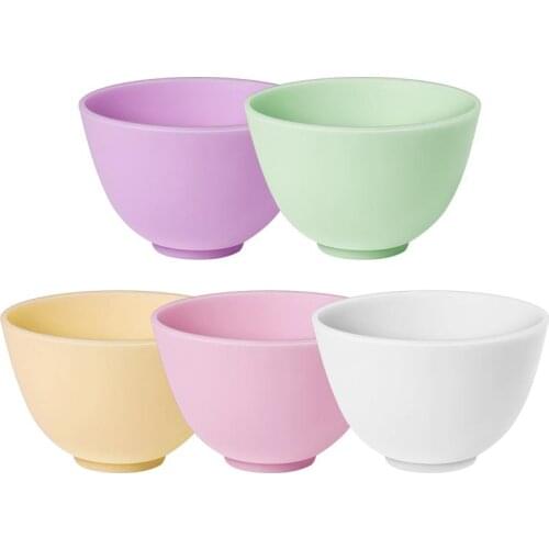 5pcs Baby Feeding Bowl Odorless Anti-Drop Silicone Bowl Seasoning Storage Bowl Facial Mask Mixing Bowl Prep Measuring Bowl