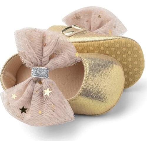 2021 Infant Newborn Baby Girls Shoes Soft Crib Anti-slip Non-slip rose gold Princess baby Shoes sneakers for girls baby booties