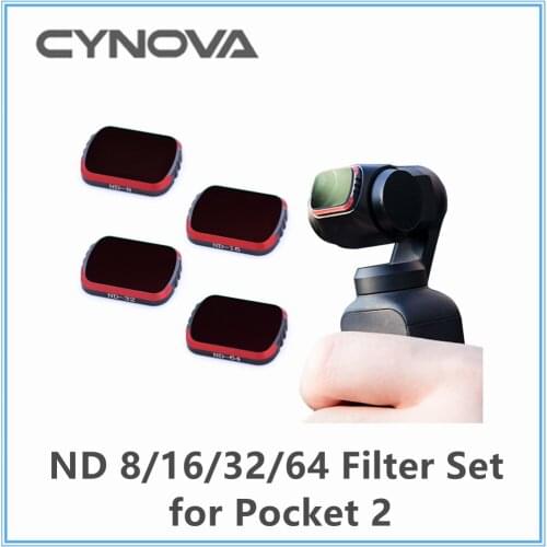 Cynova DJI Pocket 2 ND Filter Set Camera Accessories ND 8 16 32 64 Optical Glass Reduce Input Light Prevent Overexposure