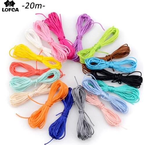 Wholesale 20m/lot Nylon Cord For Teething Necklace Making Satin Cords Pacifier Clip Chain Accessory String Baby Teething Toy DIY