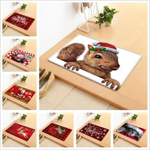 New Year Carpet Merry Christmas Party Area Rugs Christmas Entrance Doormats Non-slip Kitchen Bathroom Floor Mat Child Xmas gift