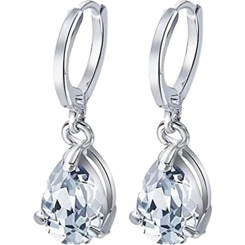 New Style Classic White Earrings Inlaid with Zircon, Fashionable Trendy Female Earrings, Gifts for Friends and Lovers