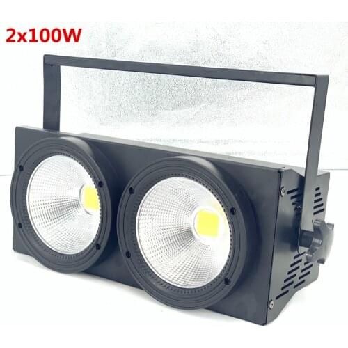 NEW 2eyes 2x100w LED Warm White 3200K 200W Led Audience light DMX LED COB 200W Led Strobe dj light wash beam stage effects
