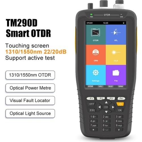 TM290D 60KM OTDR Tester Optical Time Domain Reflectometer 1310/1550NM 4" Touch Screen OLS OPM VFL