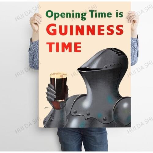 Opening Time Is Guinness Time (Knight) Original Vintage Poster, INSTANT DOWNLOAD, Beer Poster, Guinness Drink Art, Beer Poster