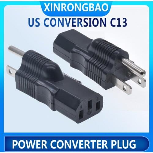 Power Adapter American Plug Converter,Nema 5-15P To IEC 320 C13 Adapter,US 3 Prongs Male To IEC Female Adapter PDU APC UPS black