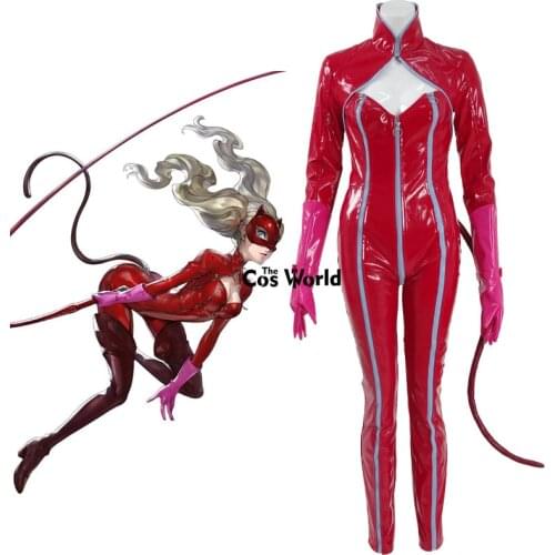 Persona 5 Anne Takamaki Panther Red Jumpsuits Bodysuit Tights Uniform Outfit Games Cosplay Costumes