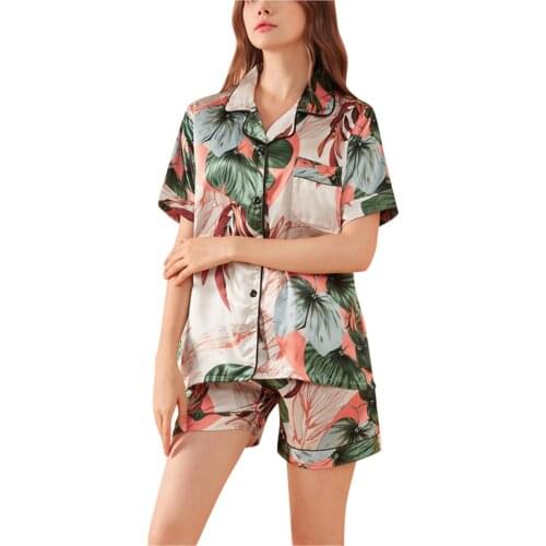 Sleepwear Lovely Home Suits Sexy Pyjama Short Sleeve Pajamas Set 2021 Women Pijamas Comfortable Girl Spring And Summer Size X-XL