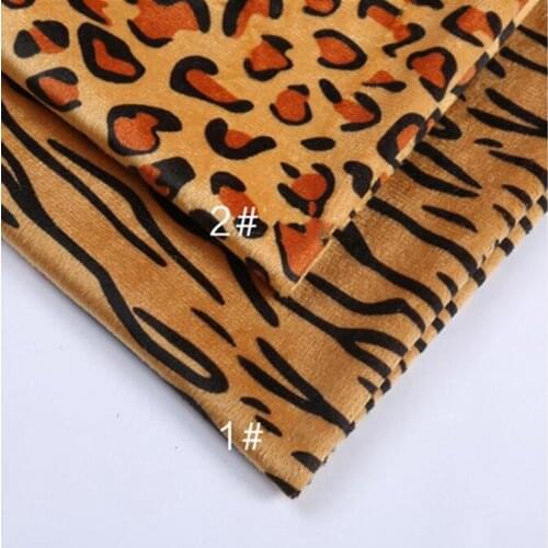Plush toy fabric clothing fancy leopard knitted fabric super soft textile fabric super soft printed fabric 50x160cm