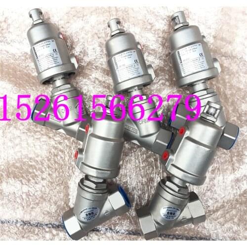 Stainless steel pneumatic angle seat valve female thread Y angle seat valve screw mouth all steel pneumatic angle valve DN10-80