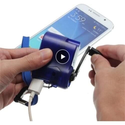 Portable Dynamo Charger USB Emergency Hand Crank Mini Outdoor LED Light Indicator Illumination Light For Cellphones MP3 Player