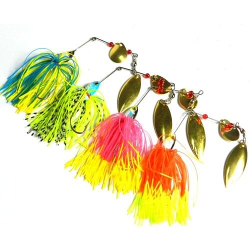 8Pcs Spinnerbait Fishing Lure 19.5g Jig Isca Fishing Lures Swimbait Metal Spinner Buzzbait Reflective Golden Spoon Fishing Bait